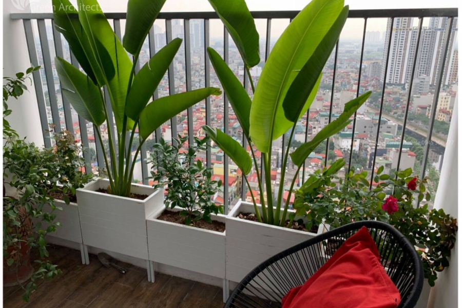 Balcony decor bằng hệ khung giàn gỗ nhựa composite 